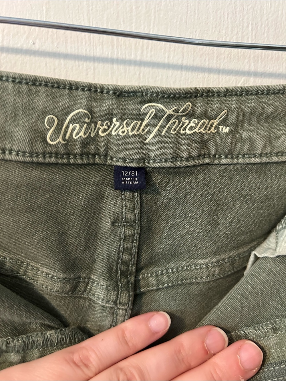 Universal Thread Olive Green Denim Shorts - Picture 3 of 4